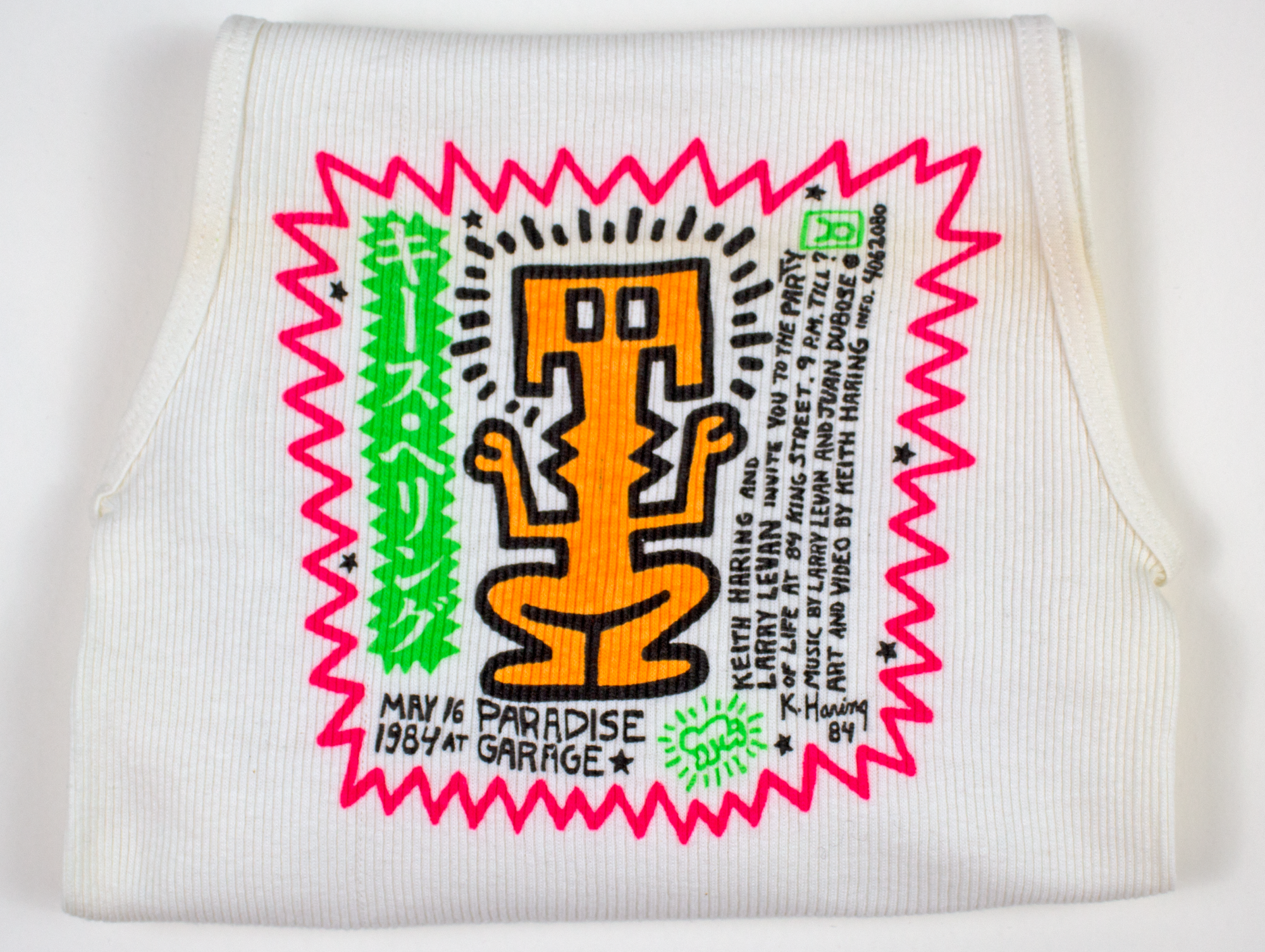 Life silkscreened tank top | Keith Haring